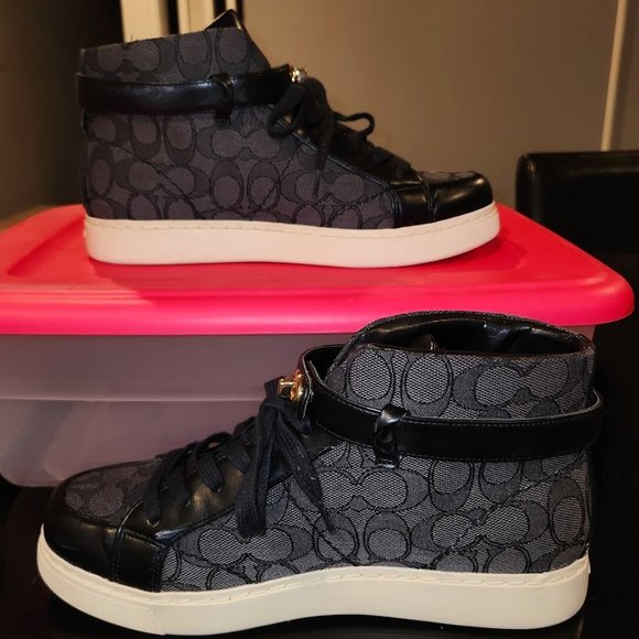COACH Ray Outline High Top Sneakers style #Q7838 - Picture 1 of 6